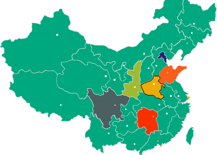 中国巡展地图彩色 中国巡展地图彩色